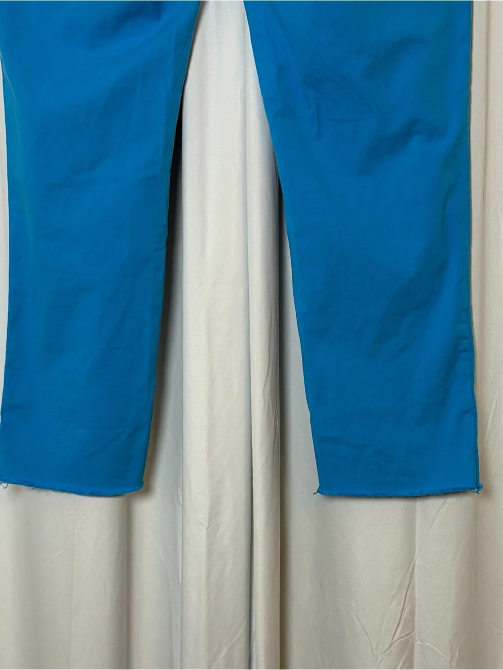 Frank & Eileen Wicklow Pants 4 Aqua Blue Raw Hem Cotton Stretch Chino Ankle